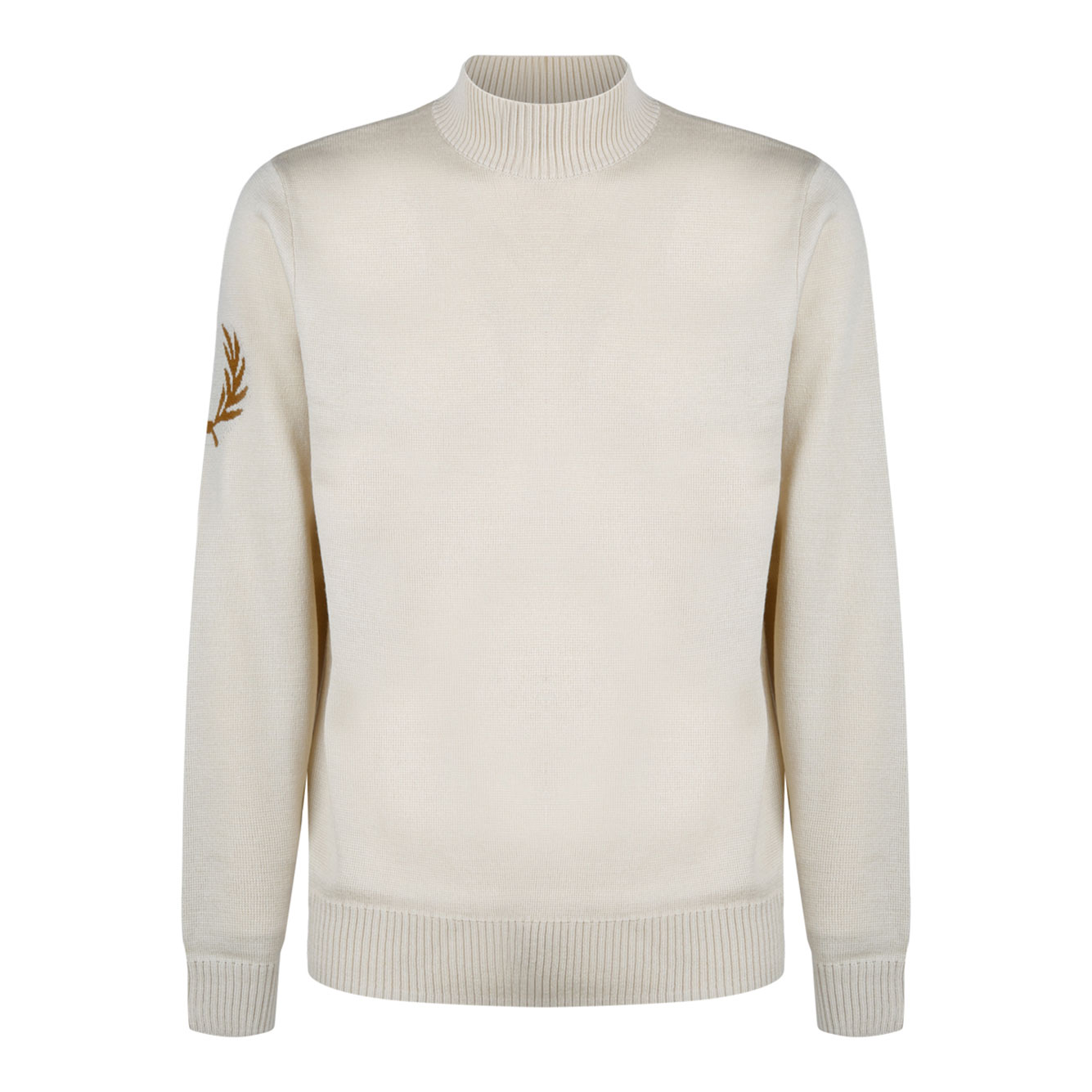 FRED PERRY 크림 울 MOCK 넥 점퍼